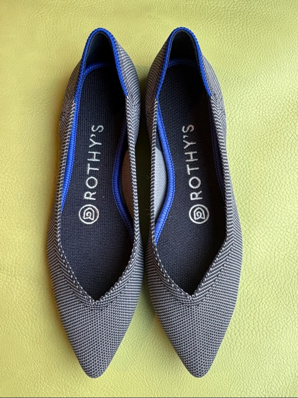 Rothy's The Point Cloud Grey Birdseye Washable Ballet Flats NEW